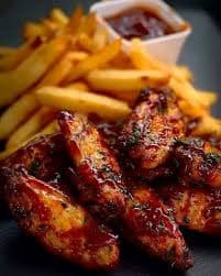 Fried boneless Chicken drum & Sweet Plantain Fries